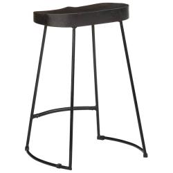 Hokery barowe 2 szt. Czarny 45x40x62 cm Drewno lite Mango