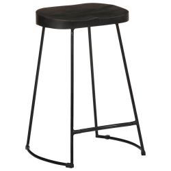 Hokery barowe 2 szt. Czarny 45x40x62 cm Drewno lite Mango