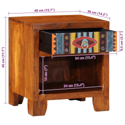 Szafka nocna 2 szt. 40x35x45 cm Drewno lite Akacja