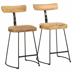 Hokery barowe 2 szt. 49x43x79 cm Drewno lite Mango