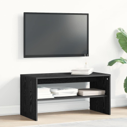 Szafka RTV Czarny Dąb 80x40x40 cm Drewno klejone