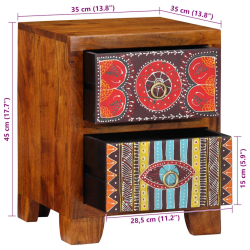 Szafka nocna 2 szt. 35x35x45 cm Drewno lite Akacja