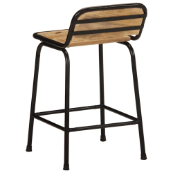 Hokery barowe 2 szt. 46x35,5x70 cm Drewno lite surowe mango