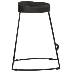 Hokery barowe 2 szt. Czarny 46x38x52 cm Drewno lite Mango