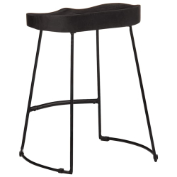 Hokery barowe 2 szt. Czarny 46x38x52 cm Drewno lite Mango