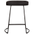 Hokery barowe 2 szt. Czarny 46x38x52 cm Drewno lite Mango