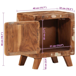 Szafka nocna 2 szt. 40x32x46 cm Drewno lite odzyskane