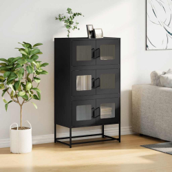 Szafka, czarna, 68x39x123 cm, stal