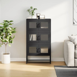 Szafka, czarna, 68x39x123 cm, stal