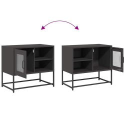 Szafka pod telewizor, czarna, 68x39x60,5 cm, stalowa