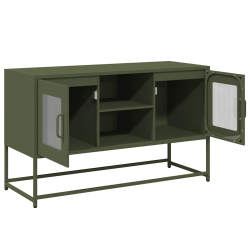Szafka pod telewizor, oliwkowa, 100,5x39x60,5 cm, stalowa