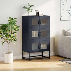 Komoda wysoka Antracyt 68x39x123 cm Stal