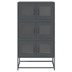 Komoda wysoka Antracyt 68x39x123 cm Stal