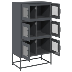 Komoda wysoka Antracyt 68x39x123 cm Stal
