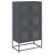 Komoda wysoka Antracyt 68x39x123 cm Stal