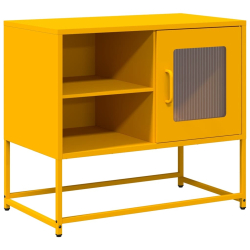 Szafka pod telewizor, musztardowa, 68x39x60,5 cm, stalowa
