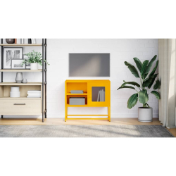 Szafka pod telewizor, musztardowa, 68x39x60,5 cm, stalowa