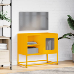 Szafka pod telewizor, musztardowa, 68x39x60,5 cm, stalowa
