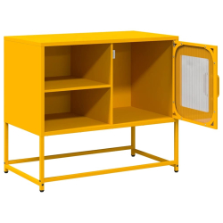 Szafka pod telewizor, musztardowa, 68x39x60,5 cm, stalowa