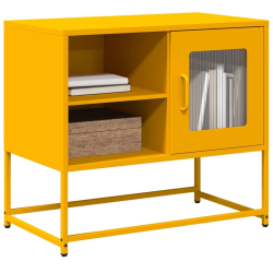 Szafka pod telewizor, musztardowa, 68x39x60,5 cm, stalowa