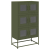 Komoda Oliwkowo-zielona 68x39x123 cm Stal