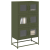 Komoda Oliwkowo-zielona 68x39x123 cm Stal