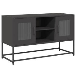 Szafka pod telewizor, czarna, 100,5x39x60,5 cm, stalowa