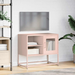 Szafka pod telewizor, różowa, 68x39x60,5 cm, stalowa