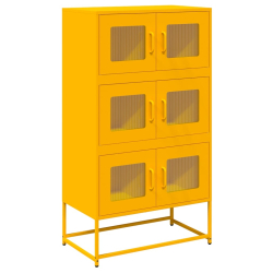 Komoda wysoka Musztardowo-żółta 68x39x123 cm Stal