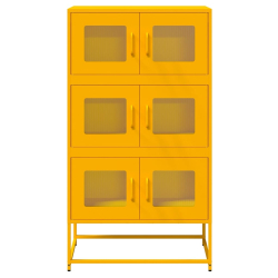 Komoda wysoka Musztardowo-żółta 68x39x123 cm Stal