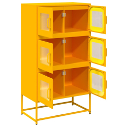 Komoda wysoka Musztardowo-żółta 68x39x123 cm Stal