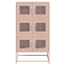 Komoda wysoka różowa 68x39x123 cm stalowa