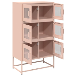 Komoda wysoka różowa 68x39x123 cm stalowa
