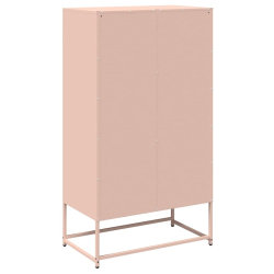Komoda wysoka różowa 68x39x123 cm stalowa