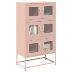Komoda wysoka różowa 68x39x123 cm stalowa