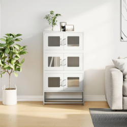 Komoda biała 68x39x123 cm stal