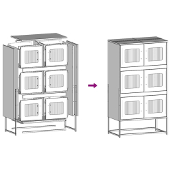 Komoda biała 68x39x123 cm stal