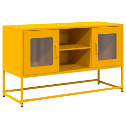 Szafka pod telewizor, musztardowa, 100,5x39x60,5 cm, stalowa