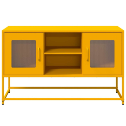 Szafka pod telewizor, musztardowa, 100,5x39x60,5 cm, stalowa