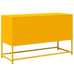 Szafka pod telewizor, musztardowa, 100,5x39x60,5 cm, stalowa