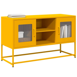 Szafka pod telewizor, musztardowa, 100,5x39x60,5 cm, stalowa