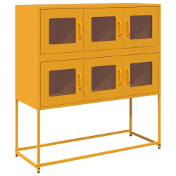 Szafka, musztardowa, 100,5x39x107 cm, stal walcowana na zimno