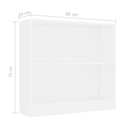 Regał na książki Biały 80x24x75 cm Drewno klejone