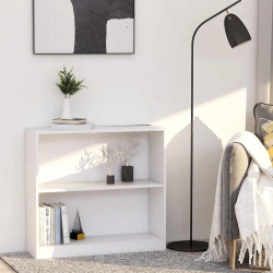 Regał na książki Biały 80x24x75 cm Drewno klejone