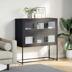 Szafka, czarna, 100,5x39x107 cm, stal walcowana na zimno