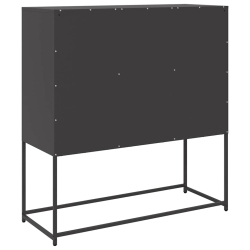 Szafka, czarna, 100,5x39x107 cm, stal walcowana na zimno