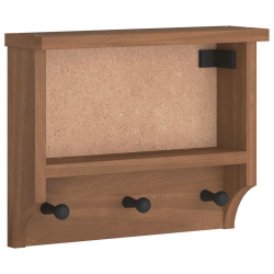 Wieszak ścienny na ubrania SANDNES 45x12x35cm Drewno lite Sosna