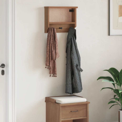 Wieszak ścienny na ubrania SANDNES 45x12x35cm Drewno lite Sosna