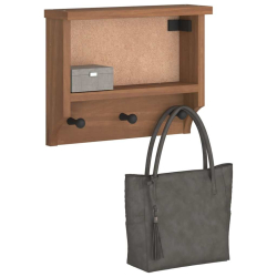 Wieszak ścienny na ubrania SANDNES 45x12x35cm Drewno lite Sosna