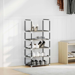 Stojak na buty 5-poziomowy czarny 44x28x94cm Tkanina włókninowa